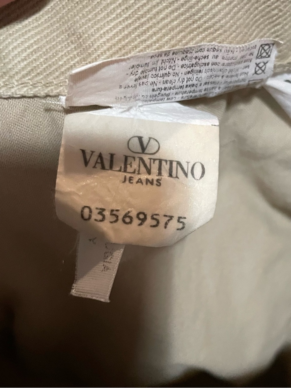 Valentino Men's Cream Straight Jeans - Picture 6 of 7